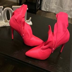 Hot pink ankle boots